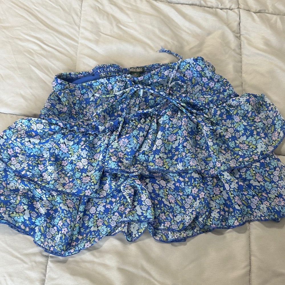 Wild Fable Blue Floral Mini Skirt